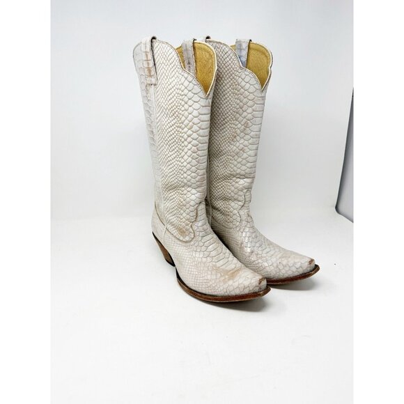 Idyllwind Womens Strut Western Boots Snip Toe Snake Print Embossed Ivory 9.5 B - Picture 3 of 11